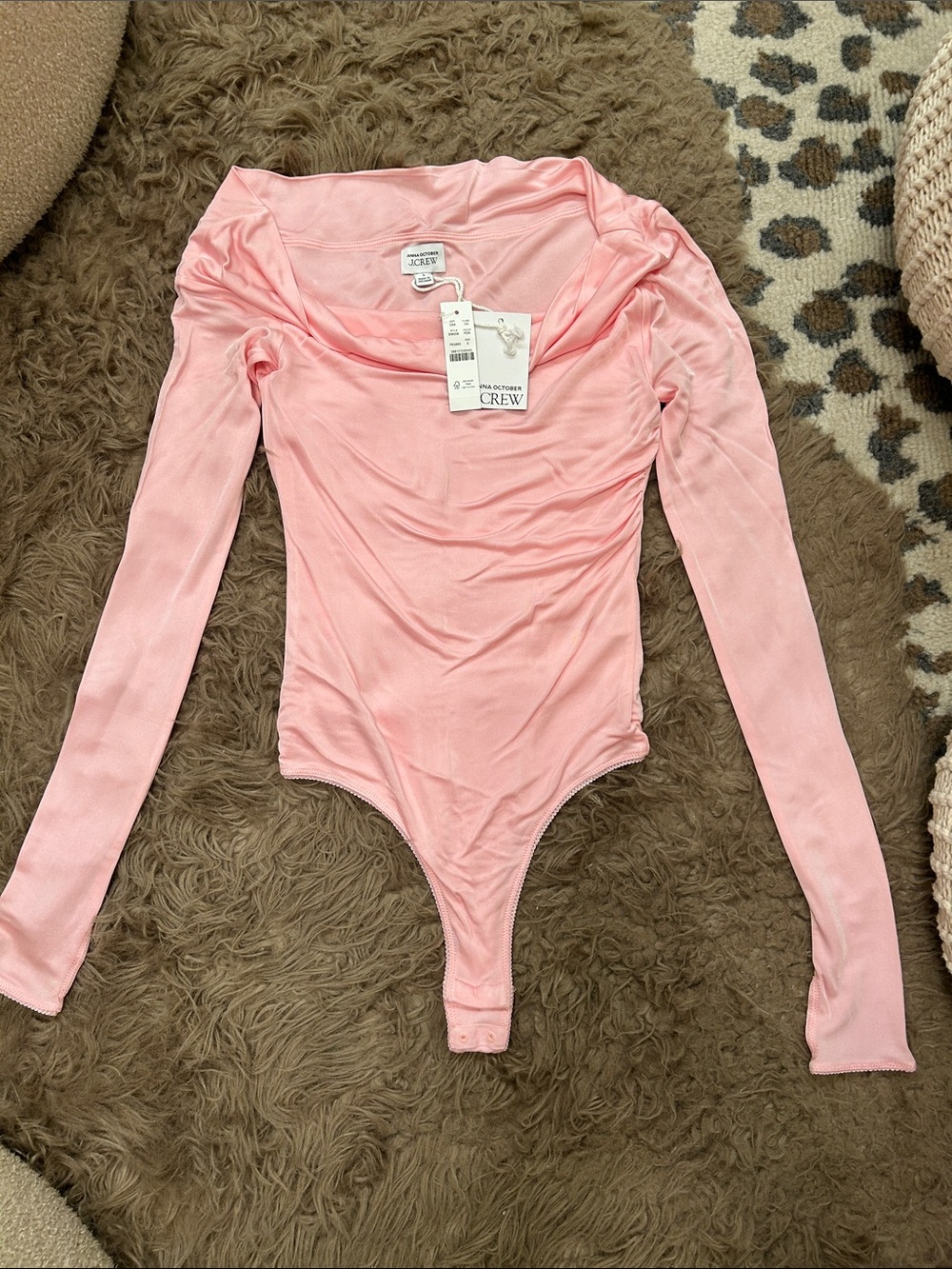 J. Crew Light Pink Long-Sleeve One-Piece Bodysuit